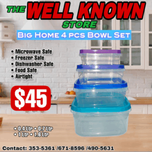 BIG HOME 4PCS square bowl set