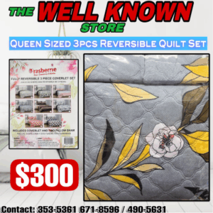 Rasberrie Reversible 3pcs Quilt Set