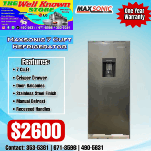 Maxsonic 7CuFt Refrigerator