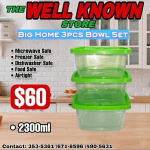 BIG HOME set of 3 square LG bowl set