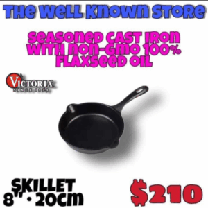 Victoria Skillet 8" Round Cast Iron Pan