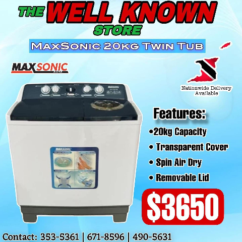 MaxSonic 20kg Twin Tub