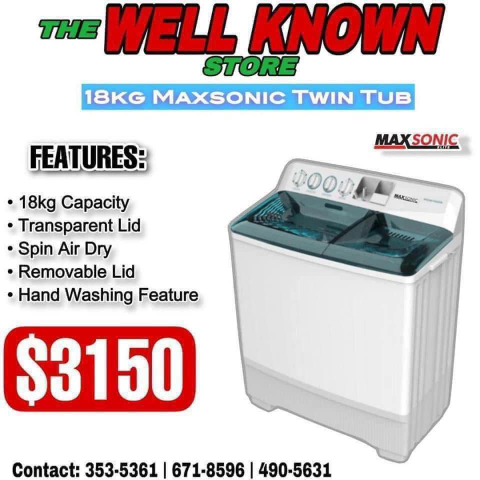 MaxSonic 18kg Twin Tub