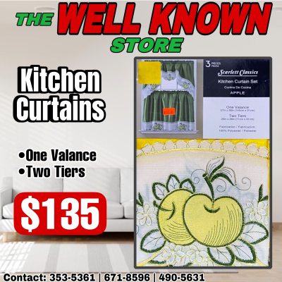 Kitchen Curtains Apple Yellow SC