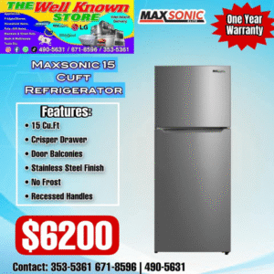 Maxsonic 15CuFt Refrigerator MAX-RT15S