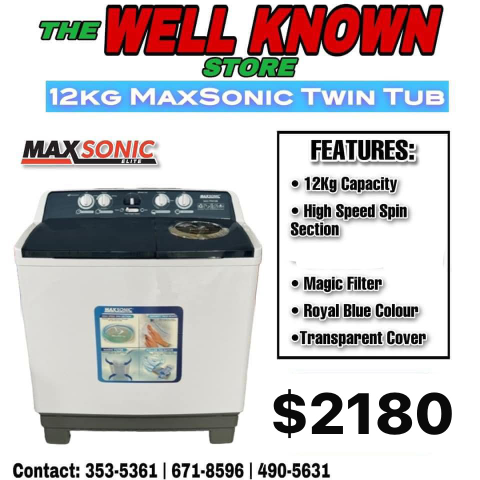 MaxSonic 12kg Twin Tub MAX-TW12