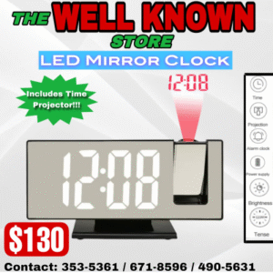 LED mirror clock