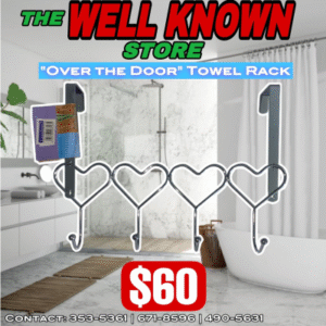 Over the door Heart Towel rack