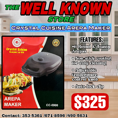 Crystal Cuisine Arepa Maker