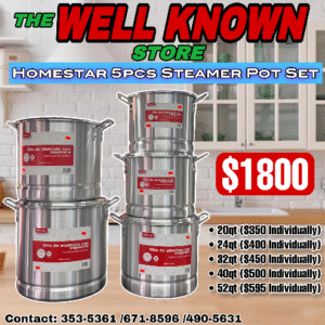 5pc steamer pot set- 20,24,32,40,52 QT