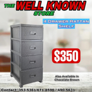 4 Drawer Plastic rattan shelf