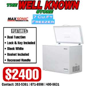 Maxsonic 7cuft chest freezer white MAX-CF7WHT