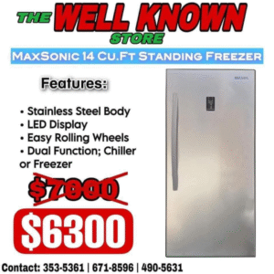 Maxsonic 14CuFt Standing Freezer