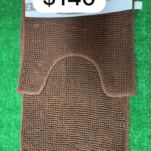 2pc Brown Microfiber Bath Mat