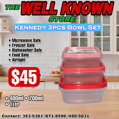 KENNEDY 3pcs square bowl set