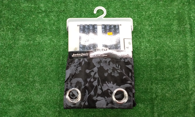 Eylem Black Floral Curtain