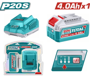 TOTAL Lithium Ion Battery & Charger Kit