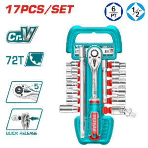 TOTAL 17pcs 1/2" Socket Set