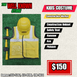 Kids Cosplay Construction Worker Yellow