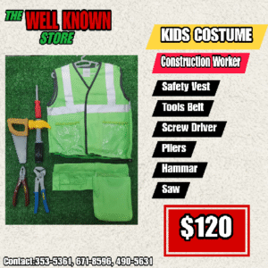 Kids Cosplay Construction Worker Green