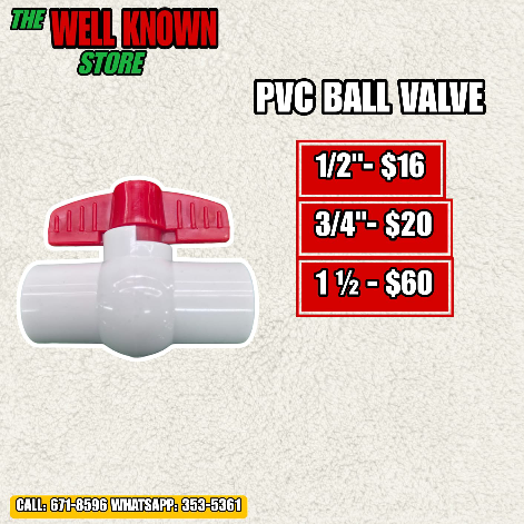 ½” PVC Ball valve
