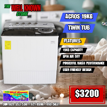 Acros 19KG Twin Tub