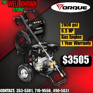 Torque 2800psi Pressure Washer DCAA-19/11JB(0100)
