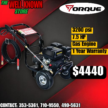 Torque 3200psi Pressure Washer DCC-22/12A(0100)