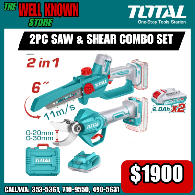 TOTAL 2PC Pruner Saw & Straight Shear Combo Set