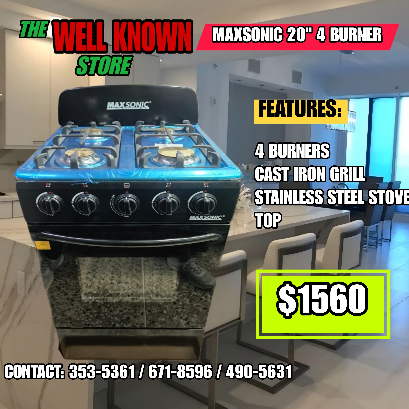 MaxSonic 20″ Stove MAX-GS510B