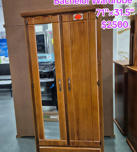 006 Teak Front Bachelor Wardrobe