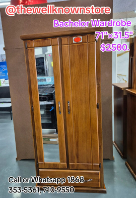 006 Teak Front Bachelor Wardrobe
