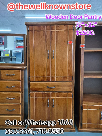 004 Teak Front Pantry Wood Door