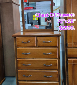 002 Teak Front Chest Of Drawers